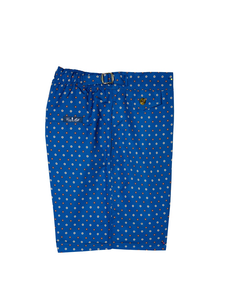 blue with micro flower swim shorts 3