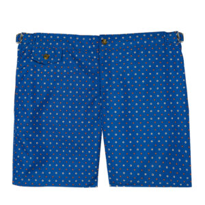 blue with micro flower swim shorts